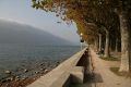 Aix-Les-Bain's lake-side promenade along Lac du Bourget, near Chambery, France, Oct 2007