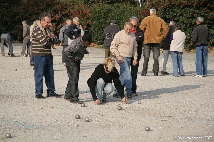 Boules players, Lac du Bourget, Chambery, France, Oct 2007